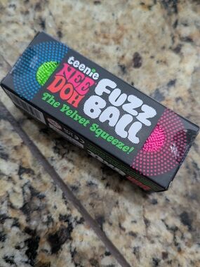 Teenie Nee Doh Fuzz Ball - Black Box with Neon Accents